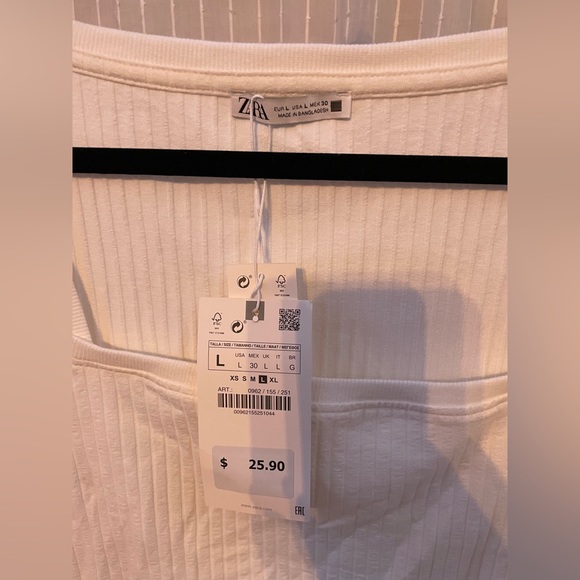 Zara Square Neck Long Sleeve Top NWT - Picture 2 of 3